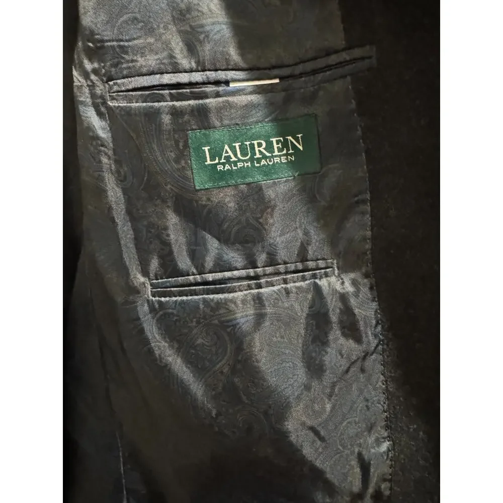 Lauren Ralph Lauren Wool Cashmere Silk Gray/Brn 2 Button RN90736 Coat Jacket 48R